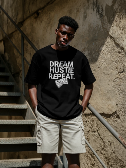 Dream Hustle Repeat Printed Oversized T-Shirt