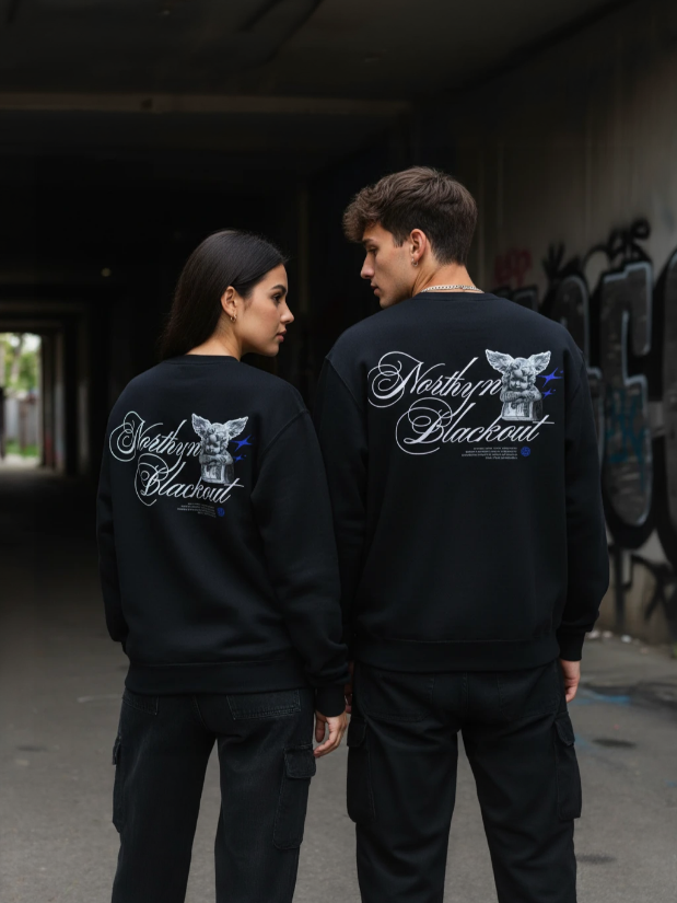 Northyn Blackout Printed Oversized Premium Sweatshirt